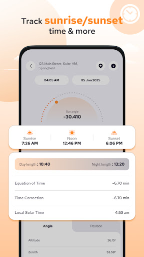 Screenshot of Solar & Sun Position Tracker