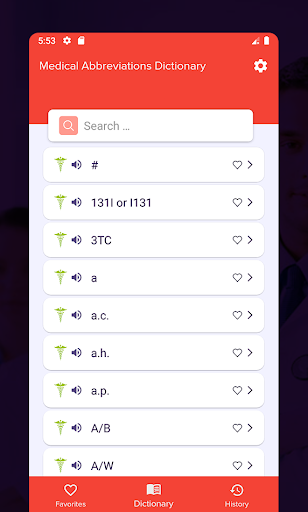 Medical Abreviation Dictionary Screen 2