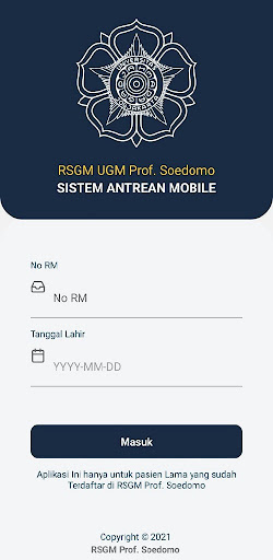 Android application Pendaftaran Online RSGM UGM screenshort