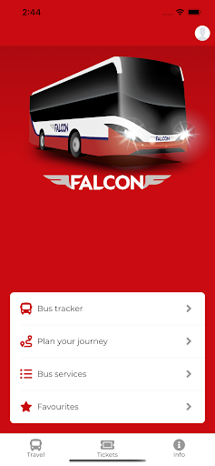 Android application Falcon Buses screenshort