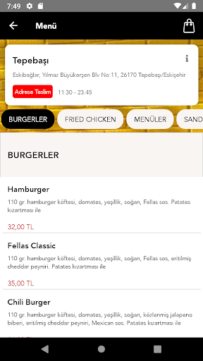 Fellas Burger Fried Chicken Screen 2