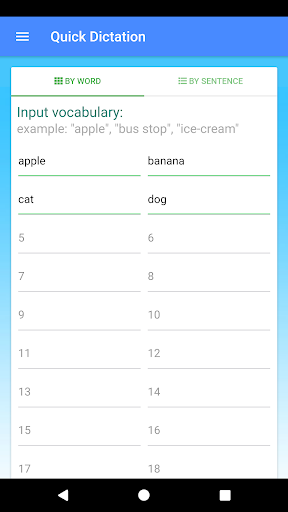 FunFunSpell English Dictation Screen 2