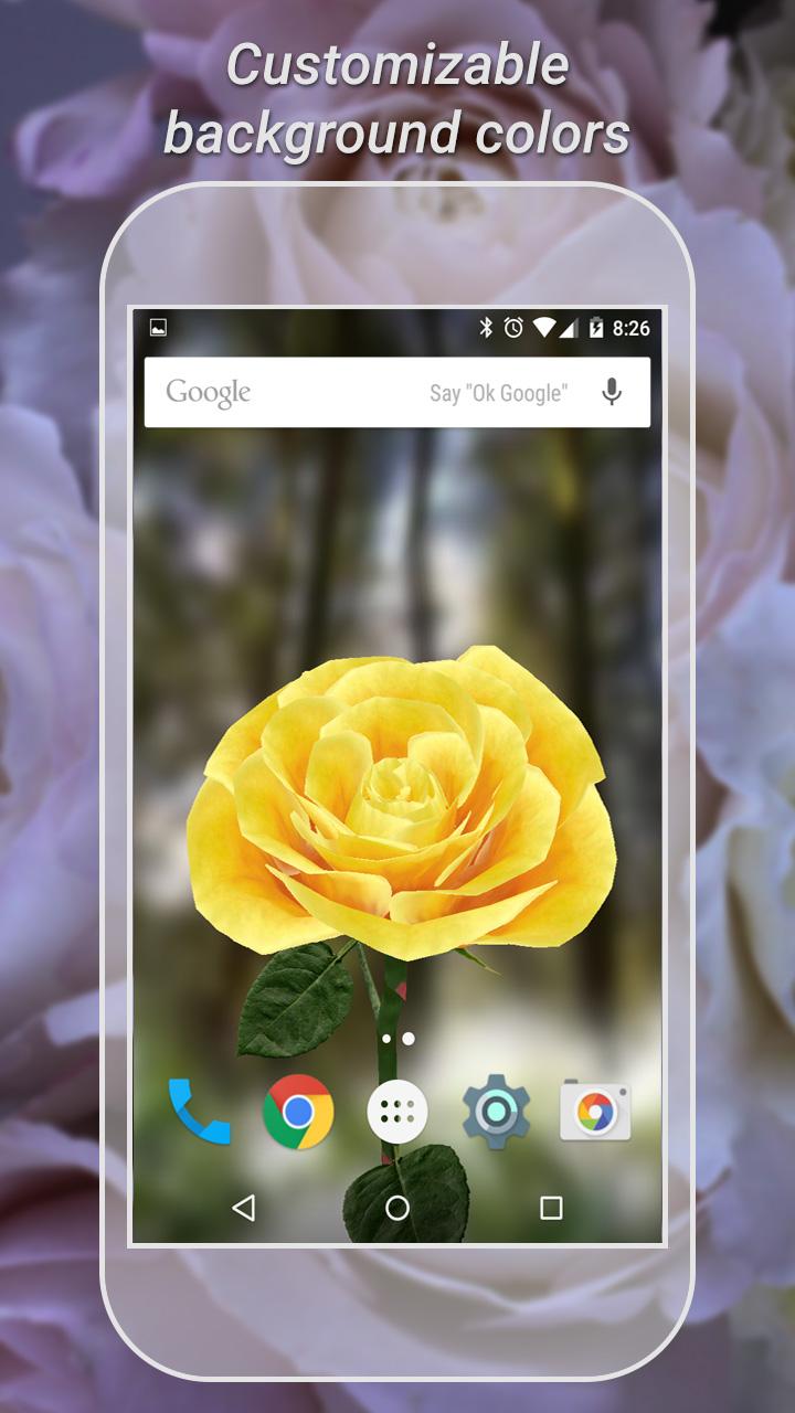 Android application 3D Rose Live Wallpaper screenshort