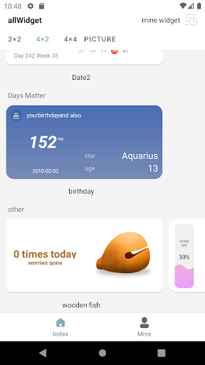 Allwidget Screen 2