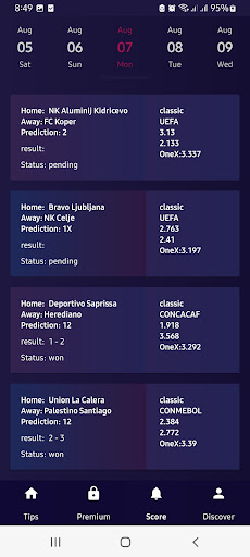 Goal Football prediction Screen 2