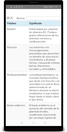 Nutrition Dictionary Screen 3