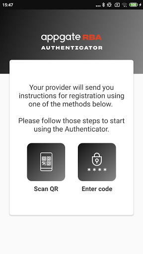 Android application Appgate RBA Authenticator screenshort