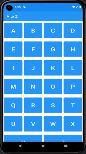 Android application A to Z screenshort