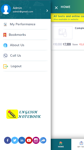 English Notebook Screen 3