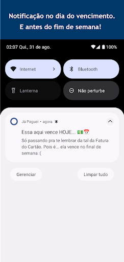 Android application Já Paguei: lembrete de contas screenshort