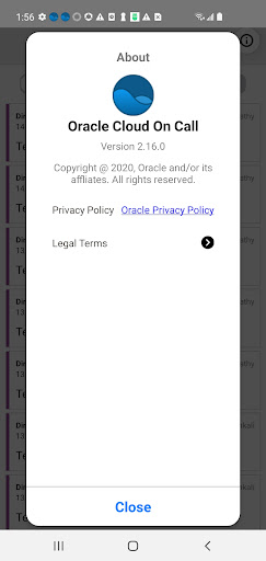 Screenshot of Oracle Cloud On Call