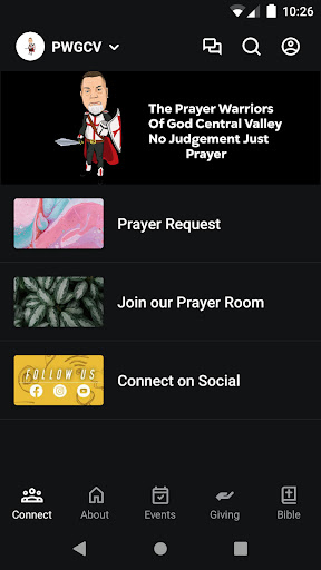 Android application Prayer Warriors of God CV screenshort