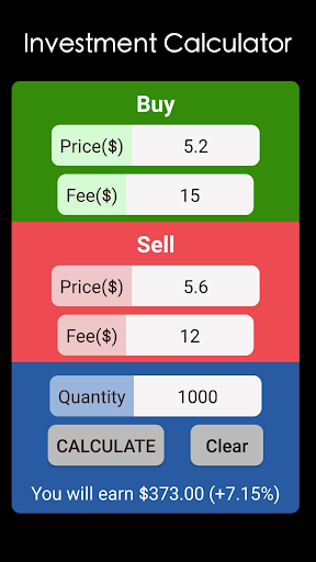 Investment Calculator Screen 2