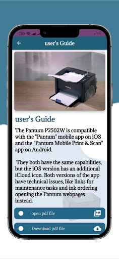 Pantum P2500W printer Guide Screen 3