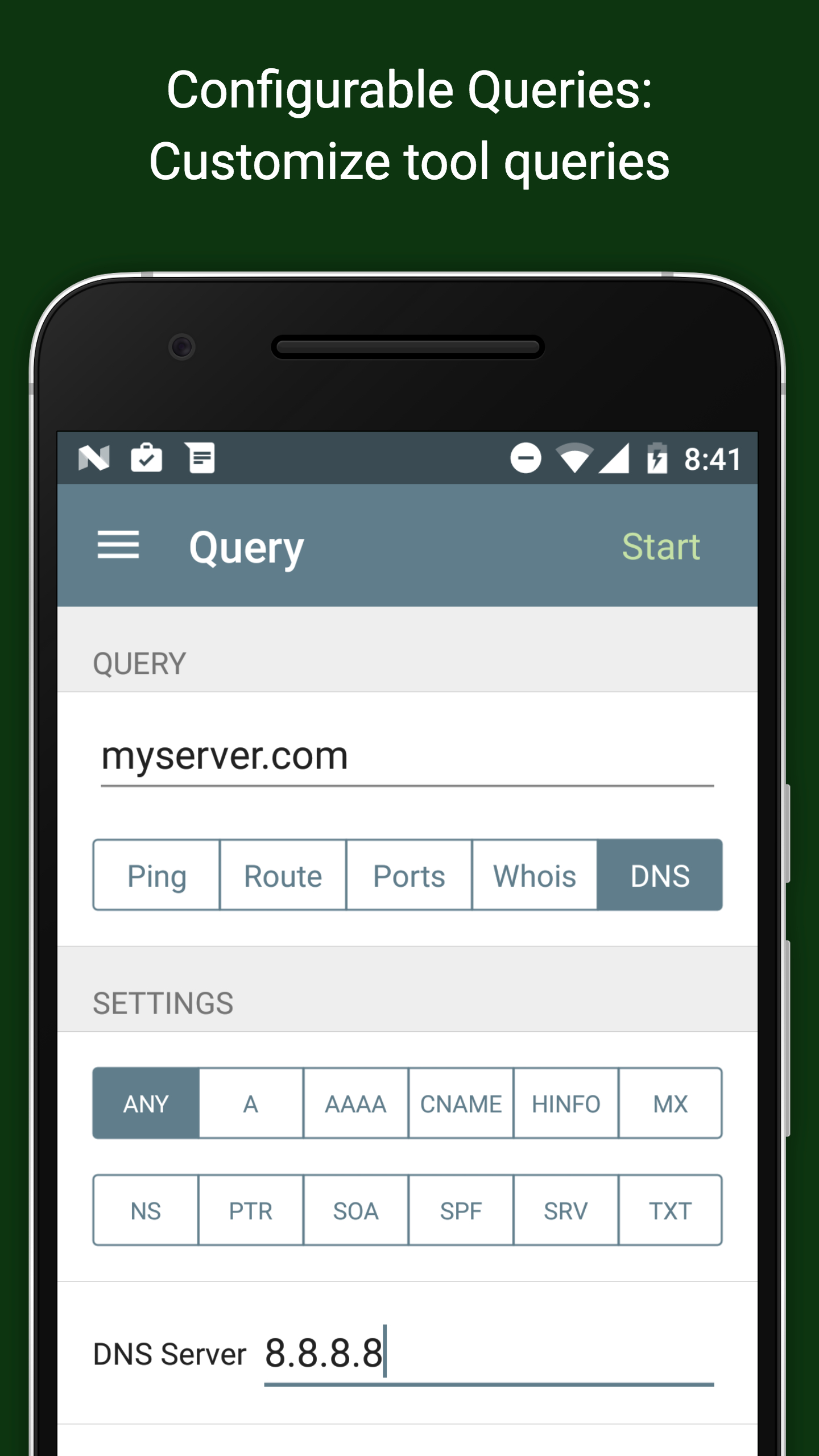 Android application Network Analyzer screenshort