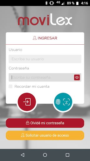 Android application Movilex screenshort