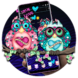 Cartoon Colorful Love Owl Theme icon