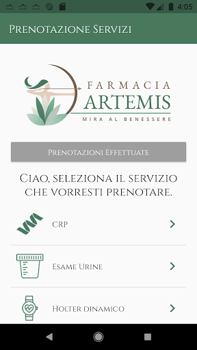 Android application Farmacia Artemis screenshort