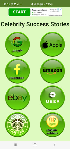 Android application Celebrity Success Stories screenshort