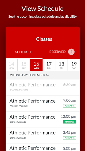 Android application Traction Athletic Performance screenshort