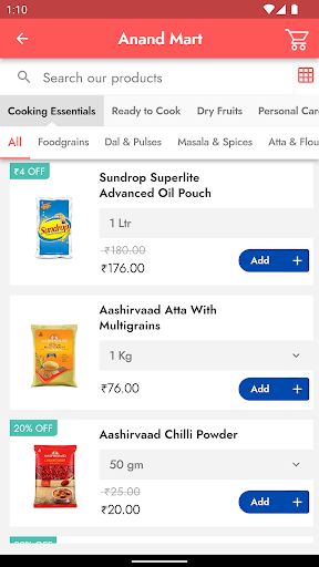 Android application Anand Mart screenshort