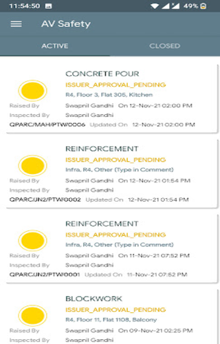 Android application Patel EHS screenshort