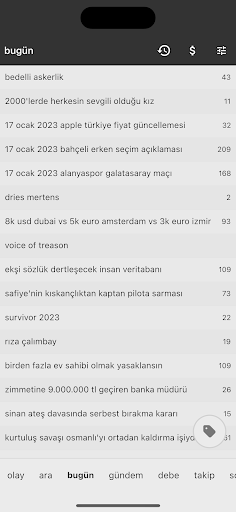 Android application ekşicep screenshort