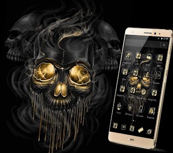 Gold Schwarz Horrific Skull Theme Screenshot