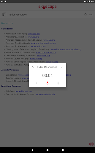 Screenshot of Mosby's PDQ for RN