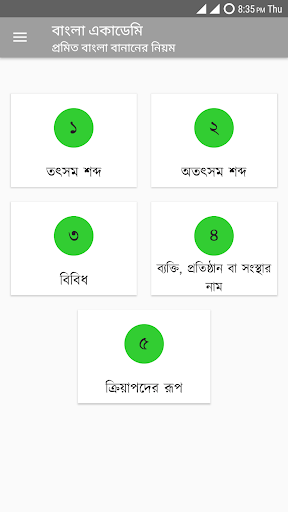 Android application প্রমিত বাংলা বানানের নিয়ম screenshort