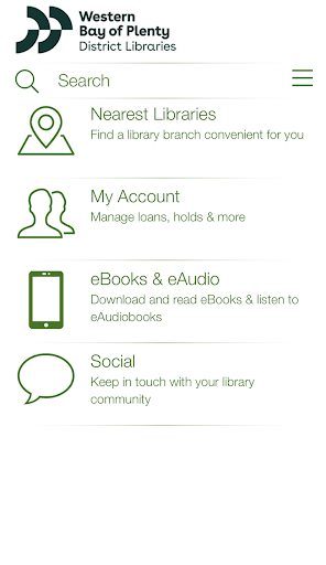 Android application Western Bay Libraries screenshort