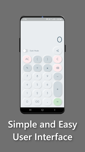 Android application Calculator - with Dark Mode screenshort