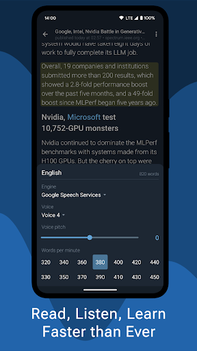 Quickify – PDF TTS RSS Reader Screen 3