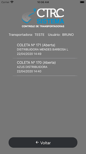 CTRC Coletas Screen 3