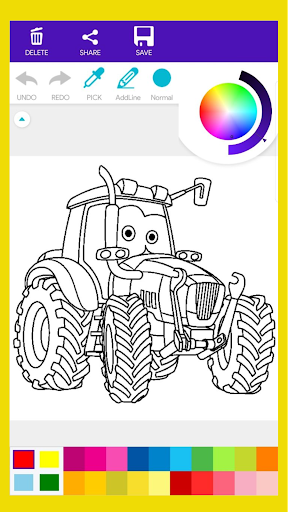Tractor Coloring Book Screen 2