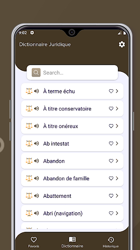 Android application Dictionnaire Juridique screenshort