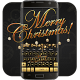 Golden Merry Christmas music keyboard icon