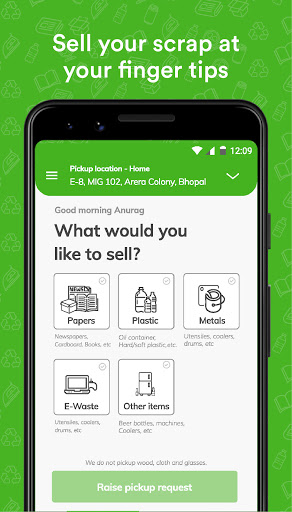 Android application The Kabadiwala - Sell scrap screenshort