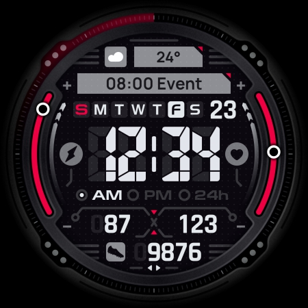 SH045 Watch Face, WearOS watch screenshot 15
