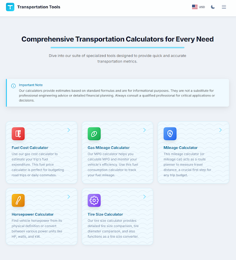 Transportation Calculator