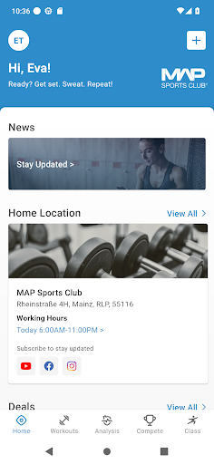 MAP Sports Club Screen 2