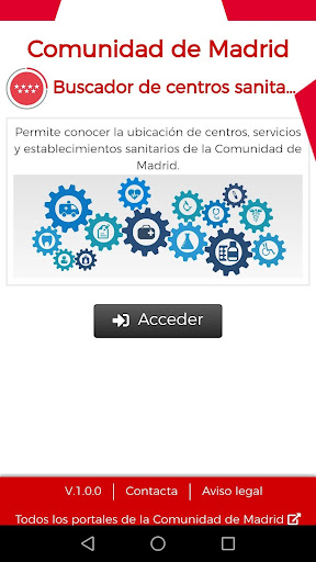Android application Buscador de centros sanitarios screenshort