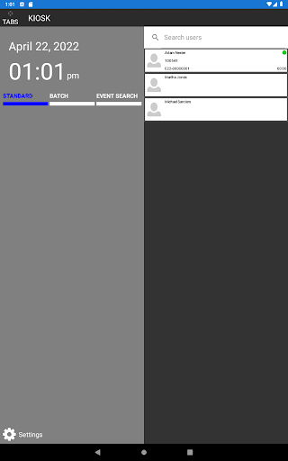 Android application TABS Kiosk screenshort