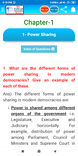 10th Political Science Notes Screen 2