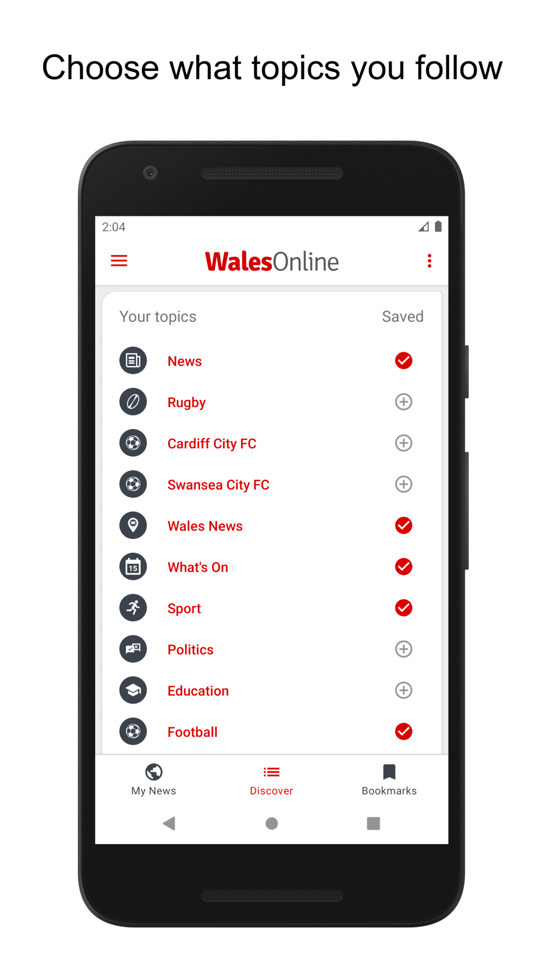 Android application Wales Online screenshort
