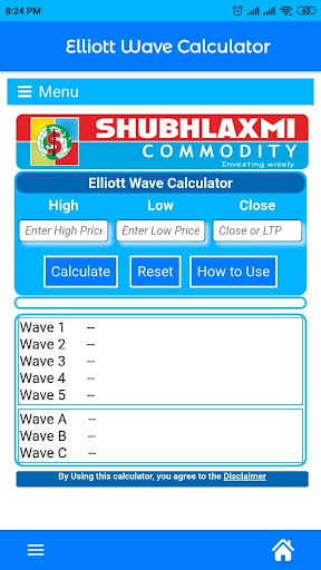 Android application Elliott Wave Calculator screenshort
