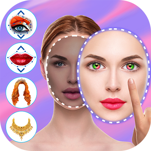 Screenshot 1 FaceRetouch - Face Editing, Eye, Lips, Hairstyles android