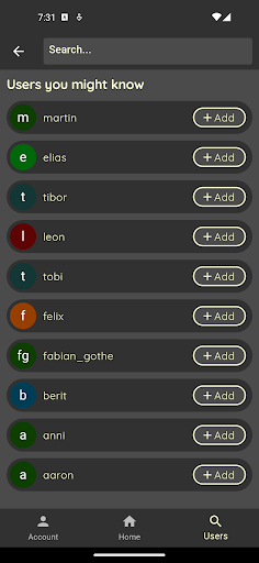 MyMensa Screen 2
