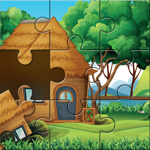 Ilustração dos desenhos animados do jogo de quebra-cabeça para