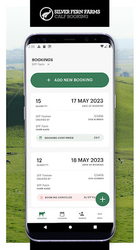 Silver Fern Farms Calf Booking Screen 2